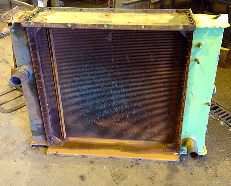 Volvo Wood Chipper Radiator Recondition Before
